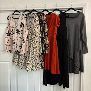Bundle of 6 Floral and Solid Dresses Collection 4 XL